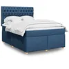 Image de vidaXL Boxspring met matras stof blauw 140x190 cm3293588