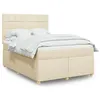 Image de vidaXL Boxspring met matras stof cràmekleurig 140x200 cm3293608
