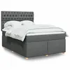 Image de vidaXL Sommier à lattes de lit avec matelas Gris foncé 140x200cm Tissu 3293611