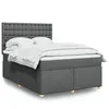 Image de vidaXL Sommier à lattes de lit avec matelas Gris foncé 140x200cm Tissu 3293618