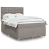 Image de vidaXL Boxspring met matras stof taupe 140x200 cm3293621