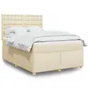 Image de vidaXL Boxspring met matras stof cràmekleurig 140x200 cm3293622