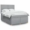 Image de vidaXL Sommier à lattes de lit avec matelas Gris clair 160x200cm Tissu 3293624
