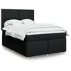 Image de vidaXL Sommier à lattes de lit avec matelas Noir 160x200 cm Tissu 3293626