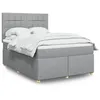 Image de vidaXL Sommier à lattes de lit avec matelas Gris clair 160x200cm Tissu 3293631