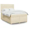 Image de vidaXL Boxspring met matras stof cràmekleurig 160x200 cm3293636