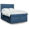 Image de vidaXL Sommier à lattes de lit avec matelas Bleu 160x200 cm Tissu 3293637