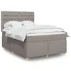 Image de vidaXL Sommier à lattes de lit avec matelas Taupe 160x200 cm Tissu 3293642