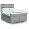 Image de vidaXL Sommier à lattes de lit avec matelas Gris clair 160x200cm Tissu 3293645