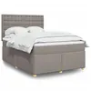 Image de vidaXL Sommier à lattes de lit avec matelas Taupe 160x200 cm Tissu 3293649