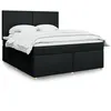 Image de vidaXL Boxspring met matras stof zwart 180x200 cm3293654