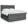 Image de vidaXL Boxspring met matras stof donkergrijs 180x200 cm3293667
