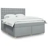 Image de vidaXL Boxspring met matras stof lichtgrijs 180x200 cm3293673