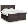 Image de vidaXL Boxspring met matras stof donkerbruin 200x200 cm3293683