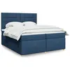 Image de vidaXL Boxspring met matras stof blauw 200x200 cm3293693