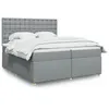 Image de vidaXL Boxspring met matras stof lichtgrijs 200x200 cm3293701