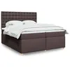 Image de vidaXL Boxspring met matras stof donkerbruin 200x200 cm3293704