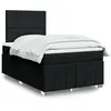 Image de vidaXL Sommier à lattes de lit avec matelas Noir 120x200 cm Tissu 3293930