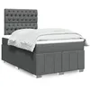 Image de vidaXL Sommier à lattes de lit avec matelas Gris foncé 120x200cm Tissu 3293943