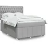 Image de vidaXL Boxspring met matras stof lichtgrijs 140x190 cm3293970