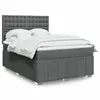 Image de vidaXL Sommier à lattes de lit avec matelas Gris foncé 140x190cm Tissu 3293978