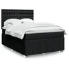 Image de vidaXL Sommier à lattes de lit avec matelas Noir 140x190 cm Tissu 3293979