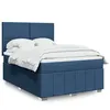 Image de vidaXL Boxspring met matras stof blauw 140x200 cm3293990