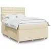 Image de vidaXL Boxspring met matras stof cràmekleurig 140x200 cm3294010