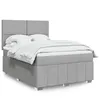 Image de vidaXL Sommier à lattes de lit avec matelas Gris clair 160x200cm Tissu 3294012
