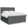 Image de vidaXL Sommier à lattes de lit avec matelas Gris foncé 200x200cm Tissu 3294090