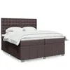 Image de vidaXL Sommier à lattes de lit avec matelas Marron foncé 200x200 cm 3294092