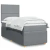 Image de vidaXL Sommier à lattes de lit avec matelas gris clair 80x200 cm tissu 3294176