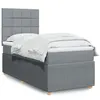 Image de vidaXL Sommier à lattes de lit avec matelas gris clair 80x200 cm tissu 3294183