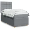Image de vidaXL Sommier à lattes de lit et matelas Gris clair 90x190 cm Tissu 3294211