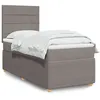 Image de vidaXL Boxspring met matras stof taupe 90x190 cm3294215