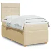 Image de vidaXL Boxspring met matras stof cràmekleurig 90x190 cm3294216