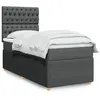 Image de vidaXL Sommier à lattes de lit et matelas Gris foncé 90x190 cm Tissu 3294219