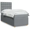 Image de vidaXL Sommier à lattes de lit et matelas Gris clair 90x190 cm Tissu 3294225
