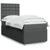 Image de vidaXL Sommier à lattes de lit et matelas Gris foncé 90x190 cm Tissu 3294226