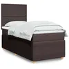 Image de vidaXL Boxspring met matras stof donkerbruin 90x200 cm3294235
