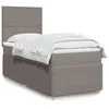 Image de vidaXL Sommier à lattes de lit avec matelas Taupe 90x200 cm Tissu 3294236