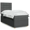 Image de vidaXL Sommier à lattes de lit avec matelas Gris foncé 90x200 cm Tissu 3294240