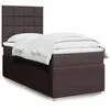 Image de vidaXL Boxspring met matras stof donkerbruin 90x200 cm3294242