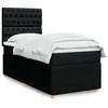 Image de vidaXL Sommier à lattes de lit avec matelas Noir 90x200 cm Tissu 3294248