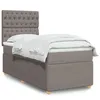 Image de vidaXL Sommier à lattes de lit avec matelas Taupe 90x200 cm Tissu 3294250