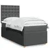 Image de vidaXL Sommier à lattes de lit avec matelas Gris foncé 90x200 cm Tissu 3294254