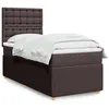 Image de vidaXL Boxspring met matras stof donkerbruin 90x200 cm3294256