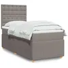Image de vidaXL Sommier à lattes de lit avec matelas Taupe 90x200 cm Tissu 3294257