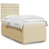 Image de vidaXL Sommier à lattes de lit avec matelas Crème 90x200 cm Tissu 3294258