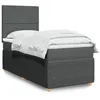 Image de vidaXL Sommier à lattes de lit avec matelas Gris foncé 100x200cm Tissu 3294261